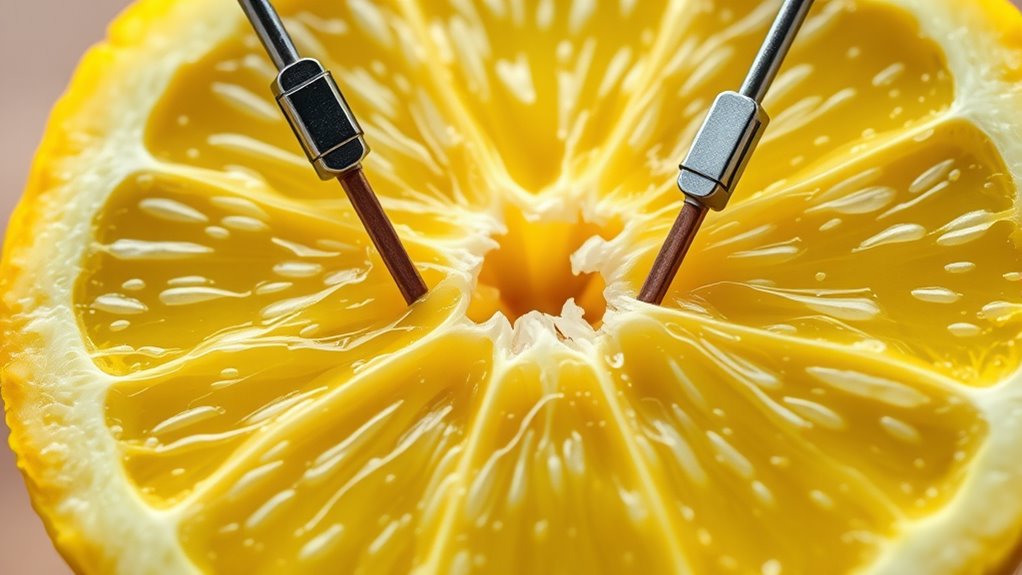 electrons flow through electrodes