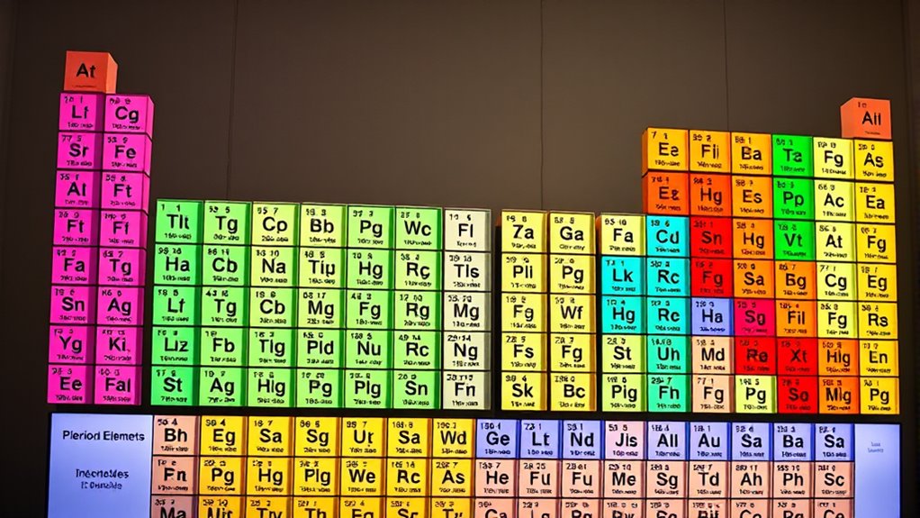 elements organized by properties