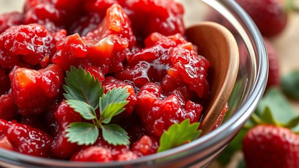 remove leaves mash strawberries