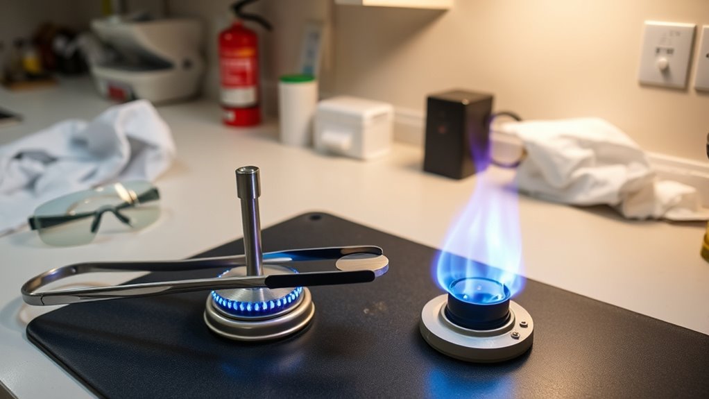 safe flame test setup
