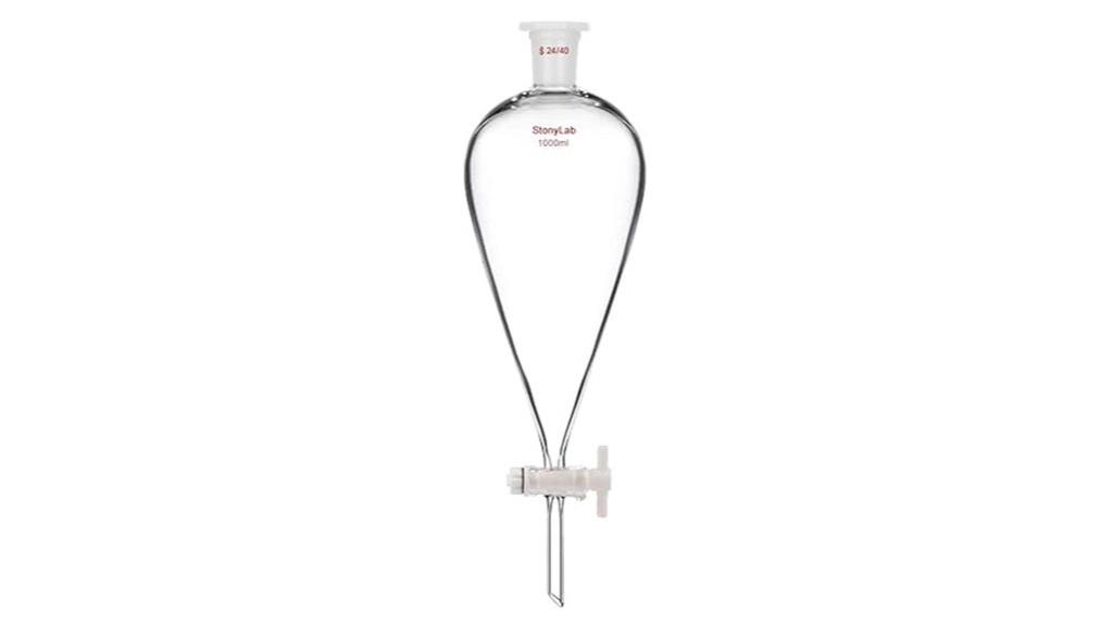 1 liter borosilicate separatory funnel