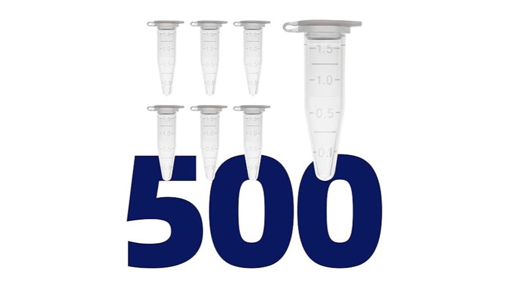 500 pack polypropylene tubes