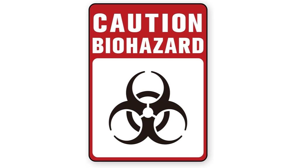 biohazard warning label size