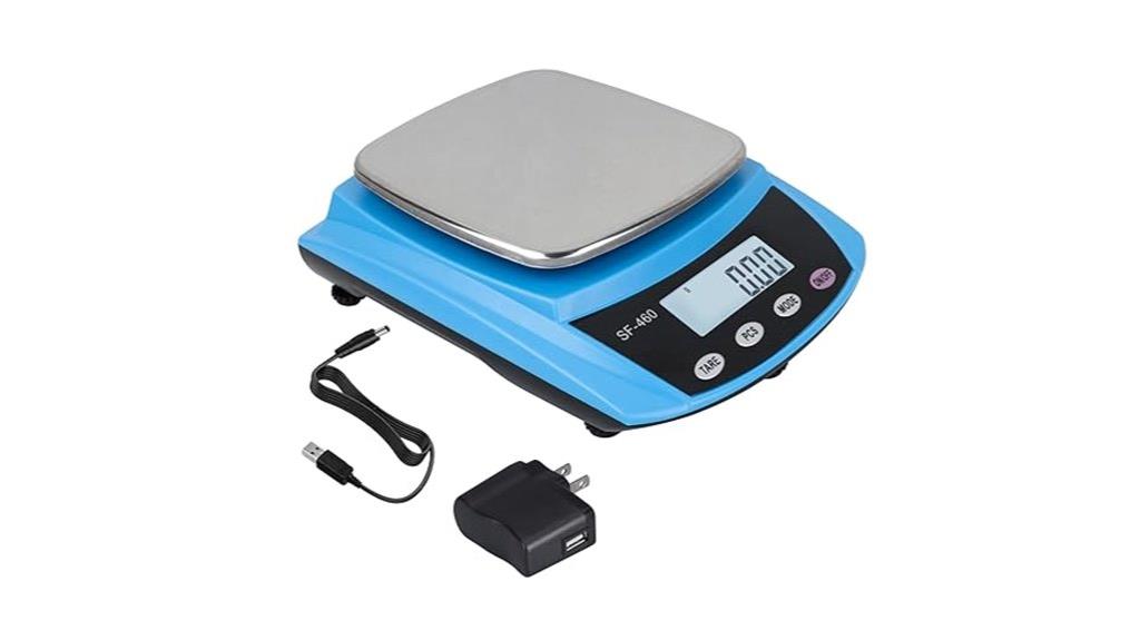 blue digital laboratory scale
