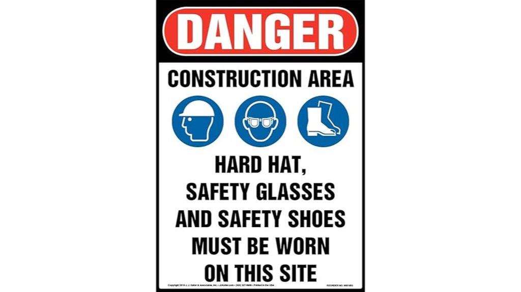 danger construction area sign