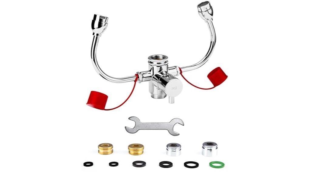 emergency eye wash with adapters