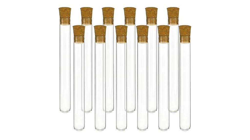 glass test tubes with cork