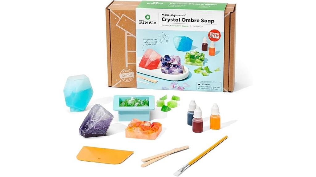 kids crystal geode soap kit