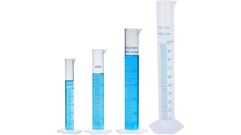 plastic graduated cylinder set