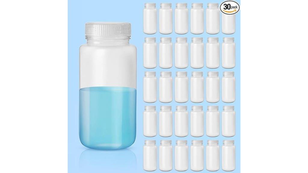 plastic laboratory sample bottles