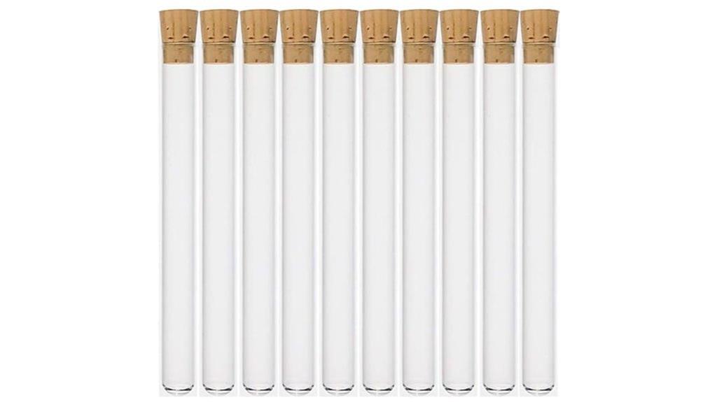 set of ten glass test tubes