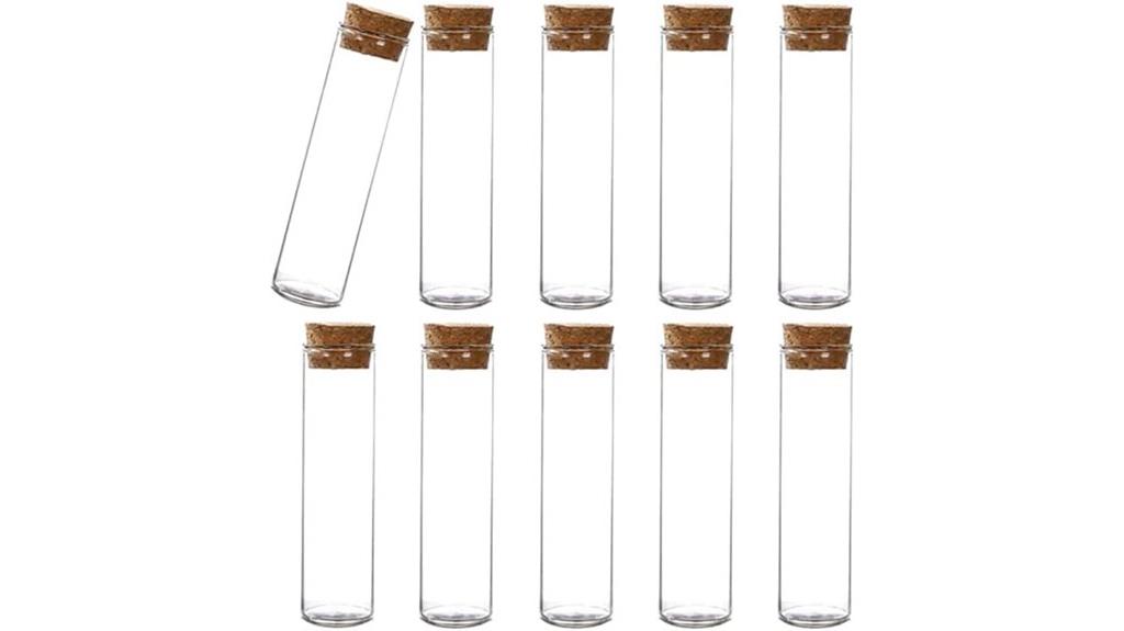 set of ten glass test tubes