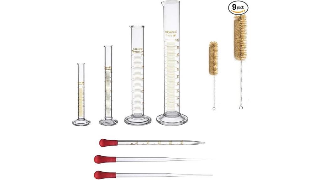 set of thick glass cylinders