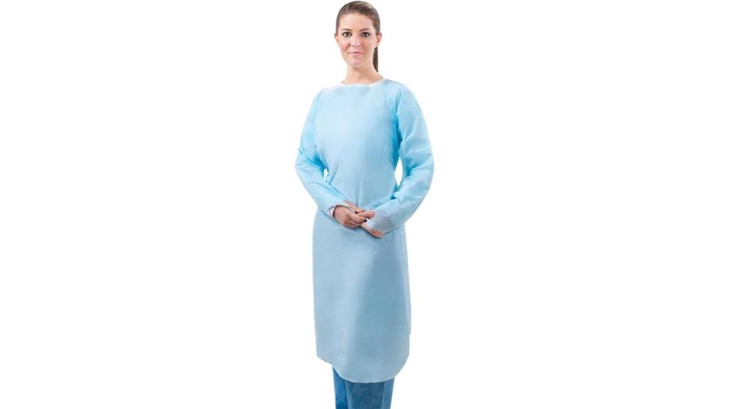 seventy five blue disposable gowns