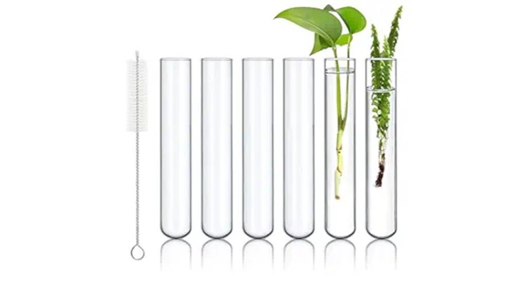 six 100ml glass test tubes