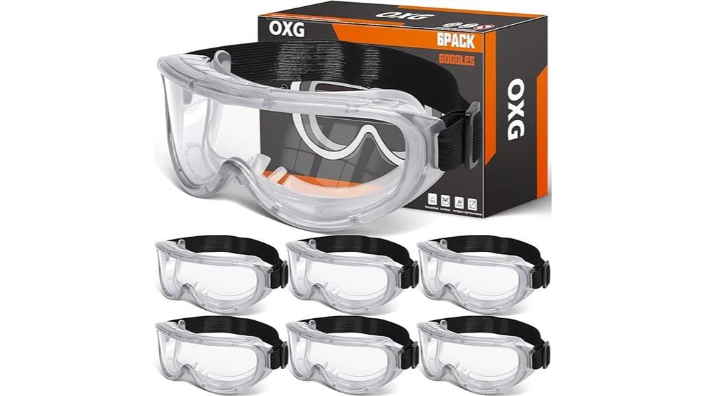 six pack safety goggles