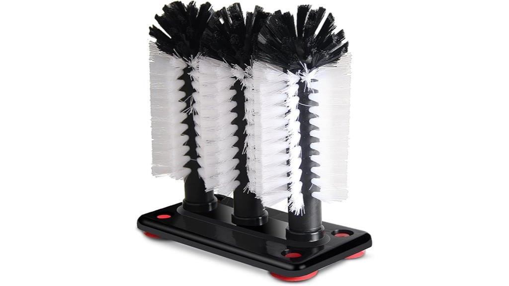three brushes per base