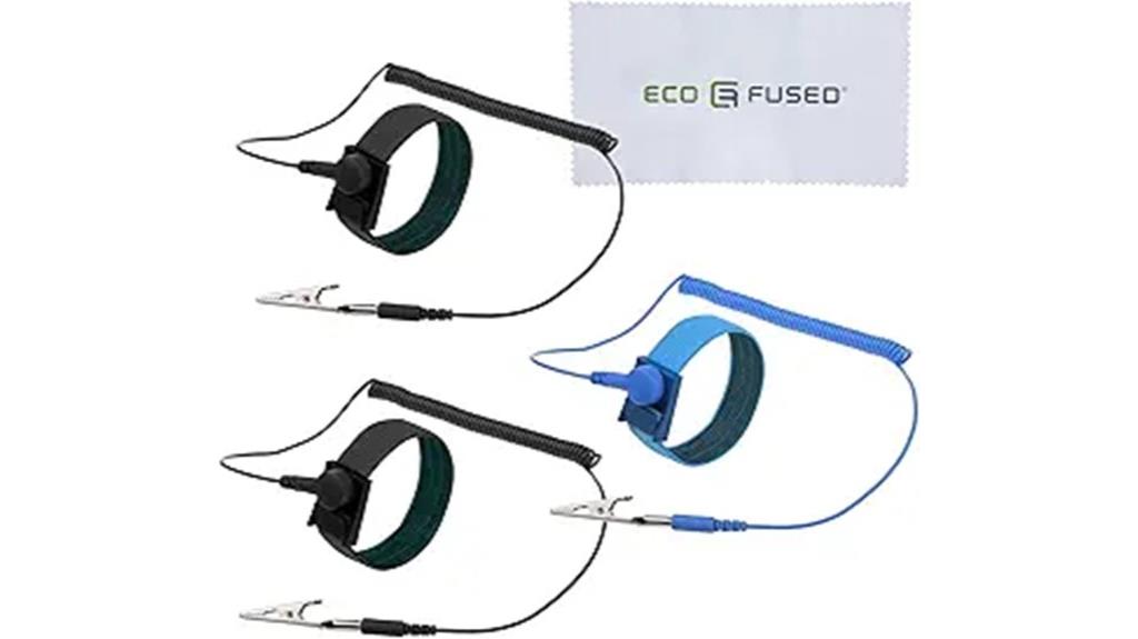 three pack anti static wrist straps