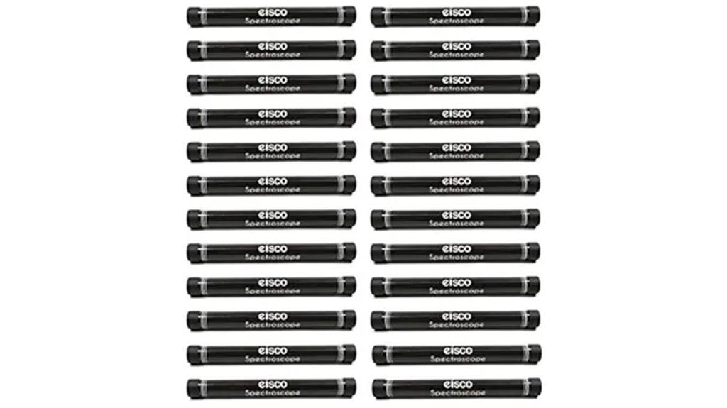 twenty four spectroscope tubes