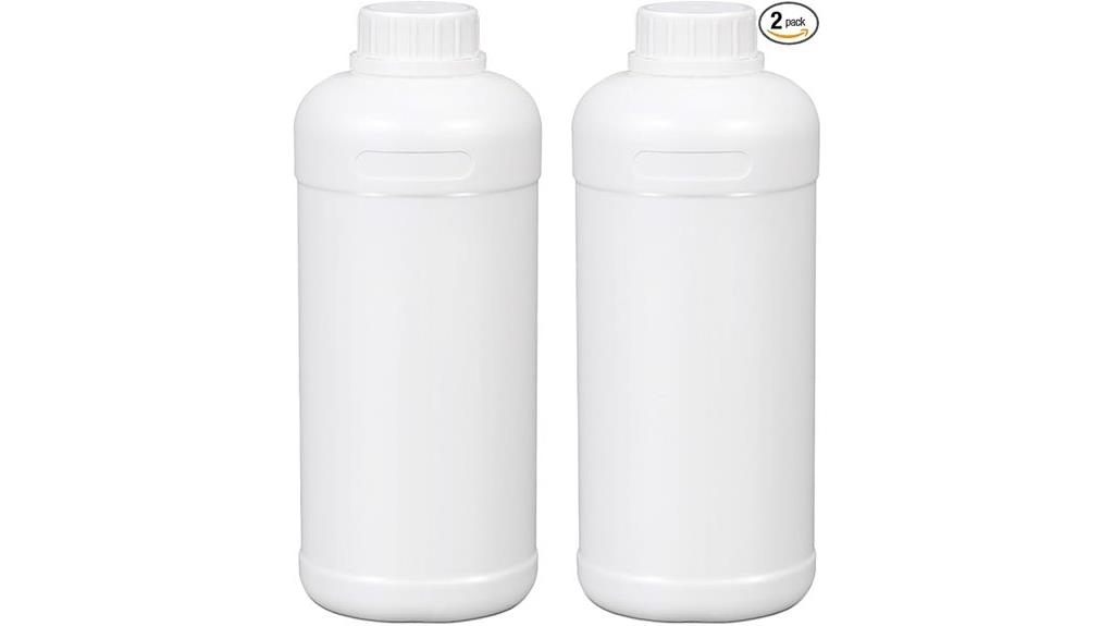 two 32oz plastic bottles