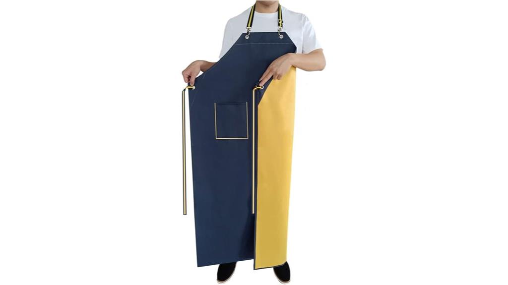 waterproof rubber apron with pockets