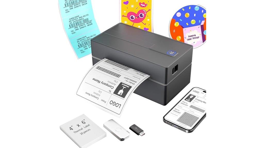wireless bluetooth 4x6 label printer