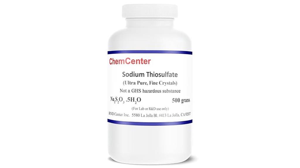 pure sodium thiosulfate crystals