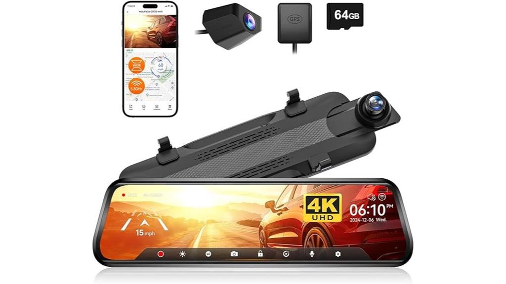 10 inch mirror dash camera