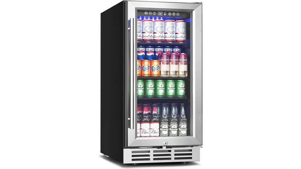 15 inch glass door fridge