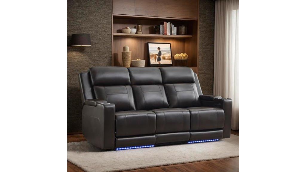 adjustable headrest reclining sofa