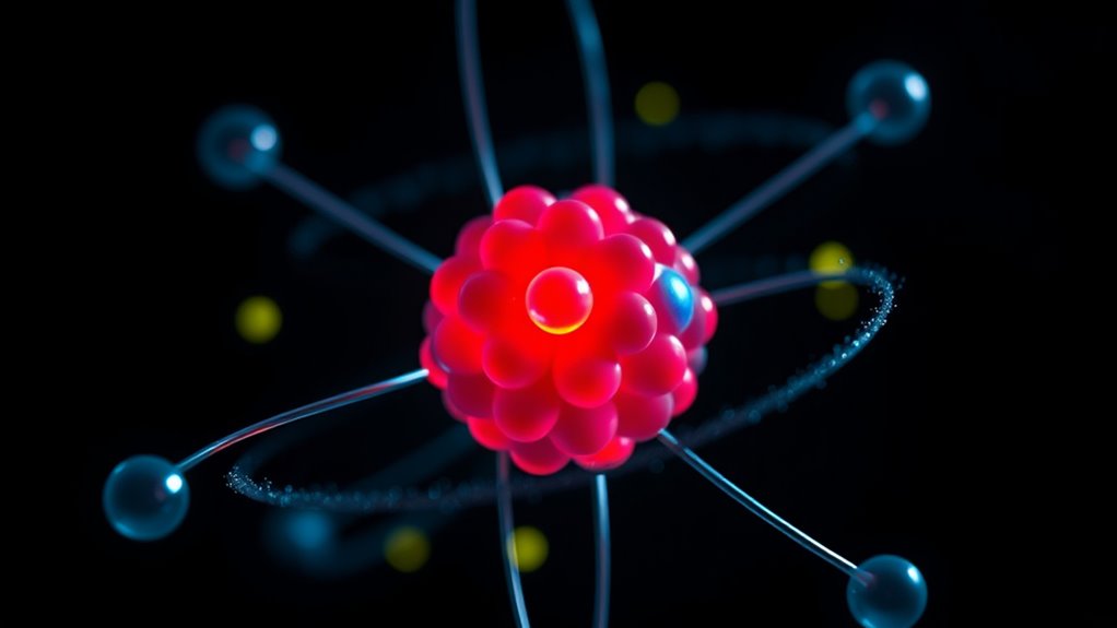 atoms protons neutrons electrons