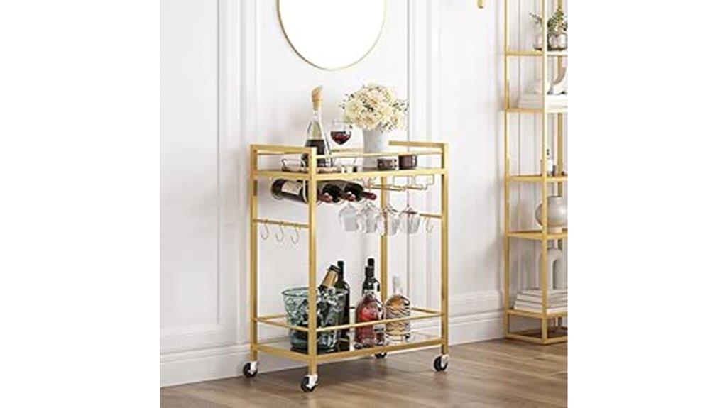 bar cart with wine rack