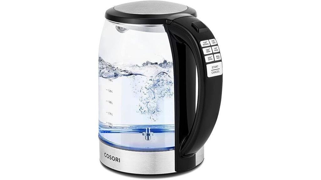 black 1 7l temperature kettle