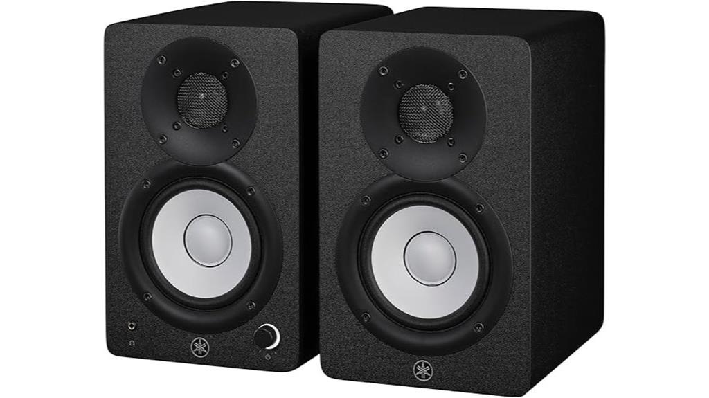 black yamaha hs4 monitors
