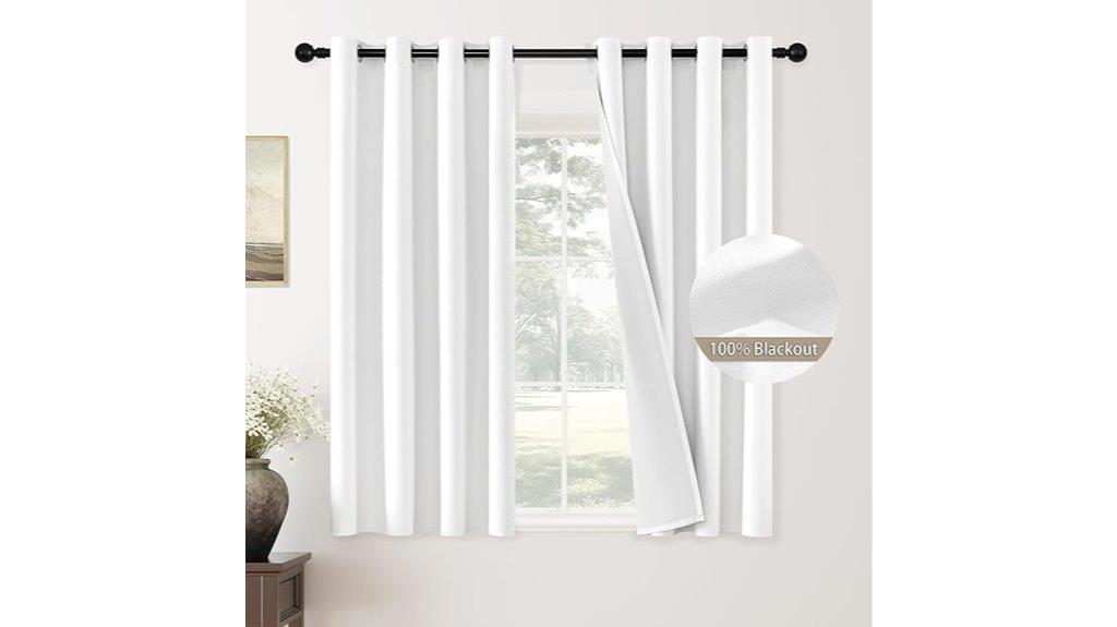 blackout white curtain panels