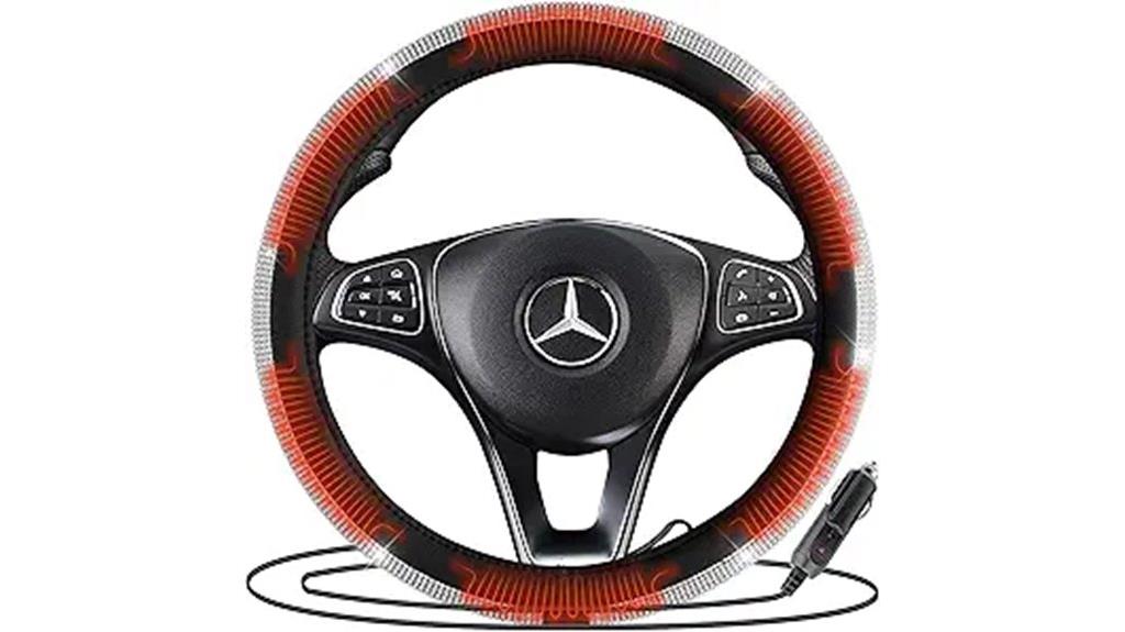 bling heated steering cover