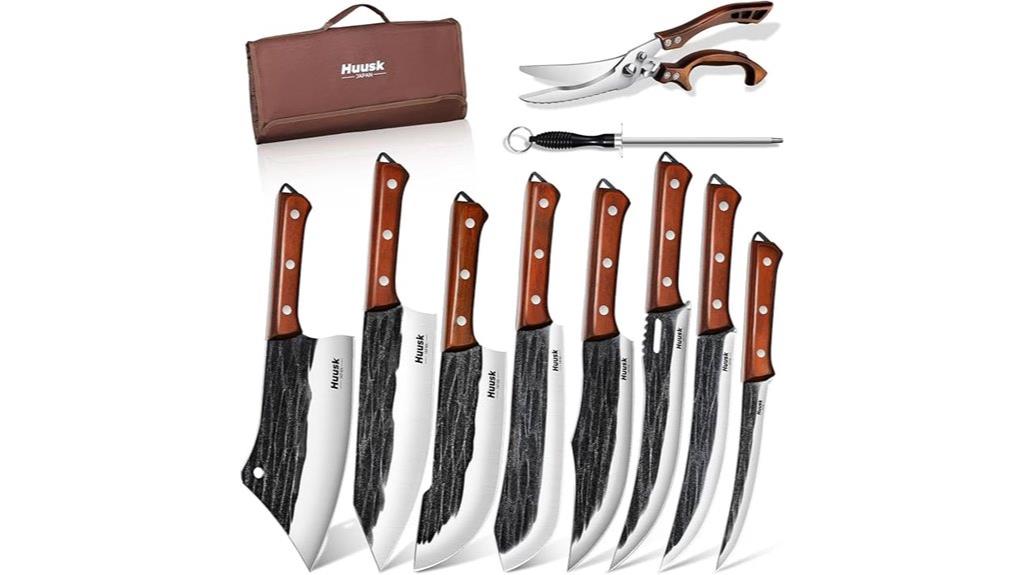 butcher knife set with bag