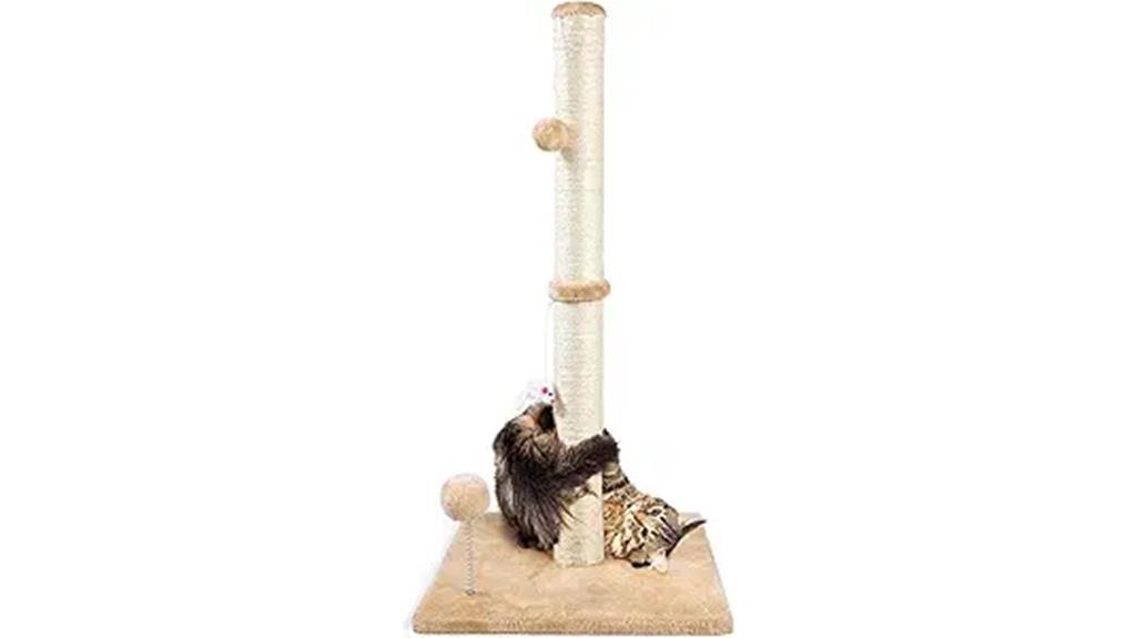cat scratching post with toys