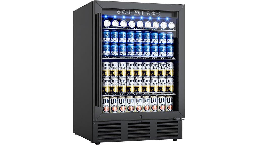 compact glass door beverage cooler
