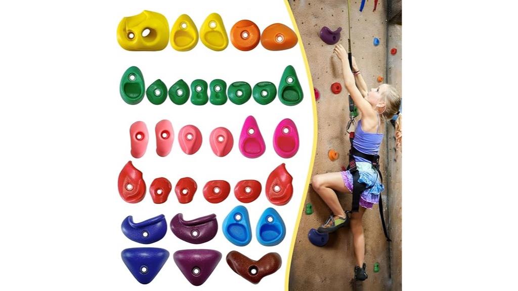 complete 32 piece climbing holds set