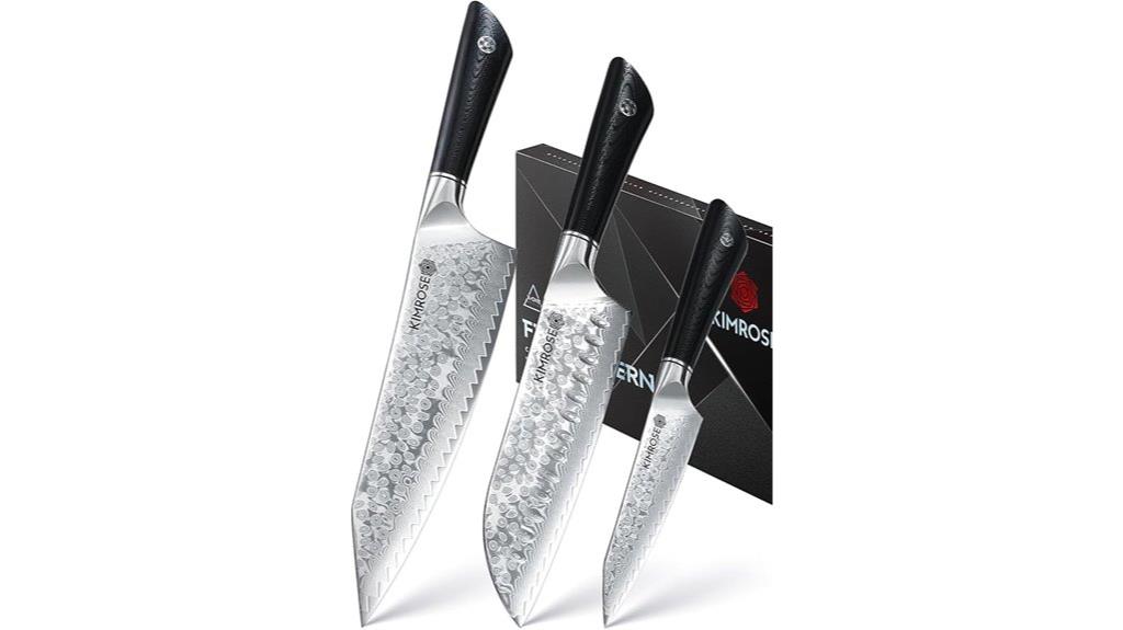 damascus steel knife set