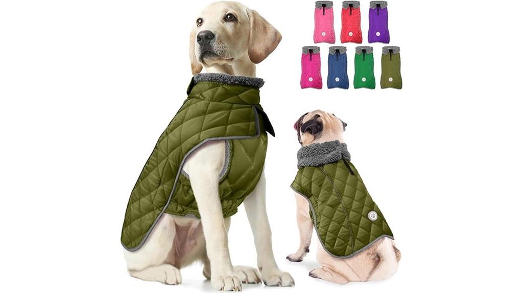 dog winter coat with harness hole