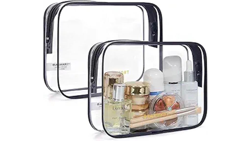 dual clear travel toiletry bags