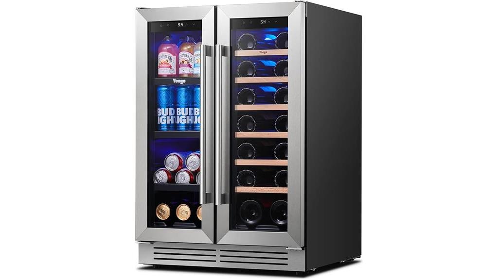 dual zone glass wine cooler