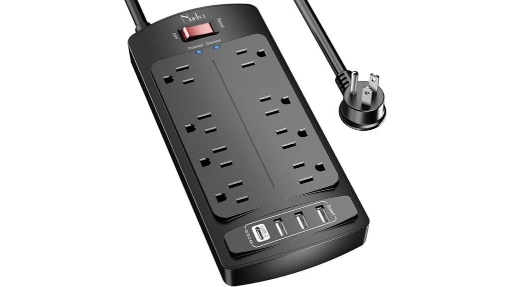 eight outlets four usb