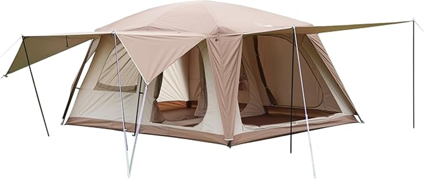 eight person three door tent