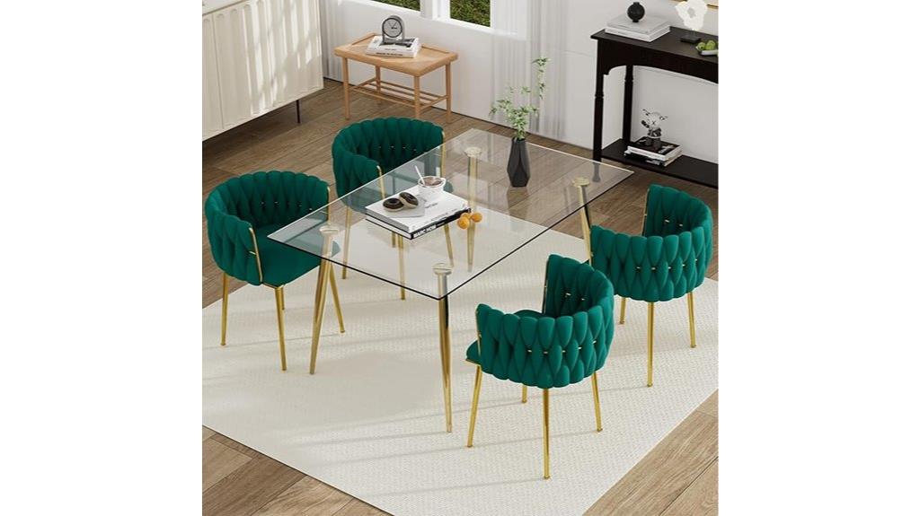elegant four person dining set