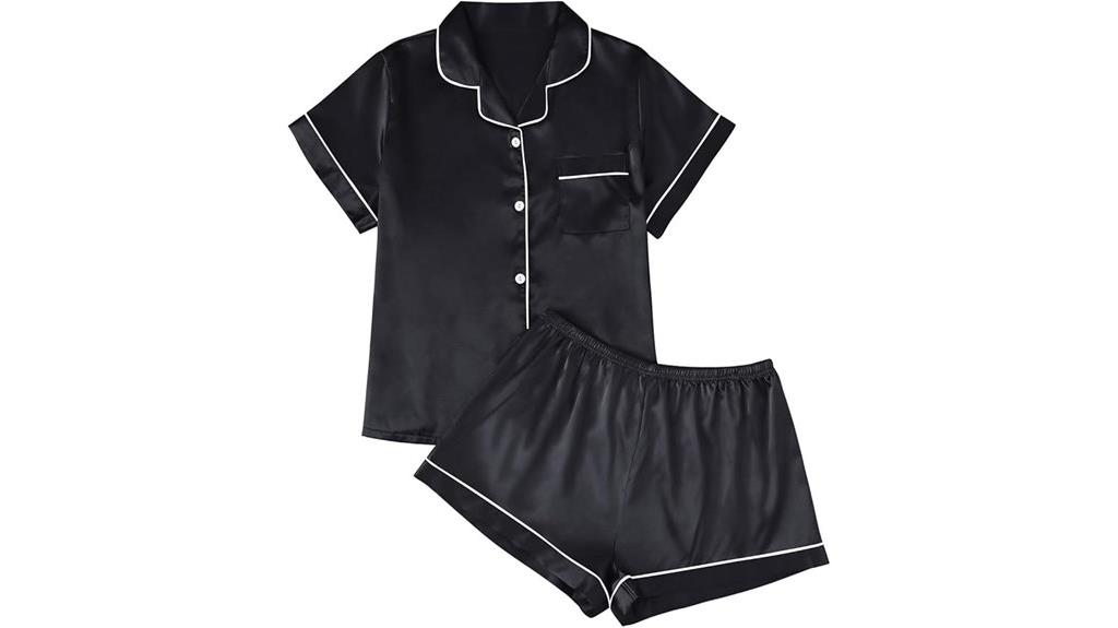 elegant satin pajama set