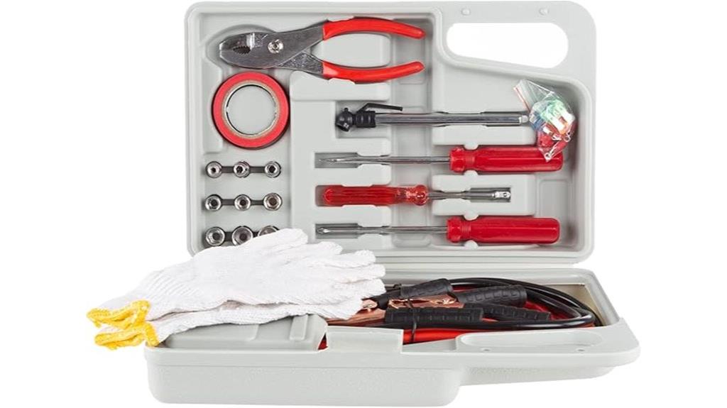 emergency car kit includes jumper cables