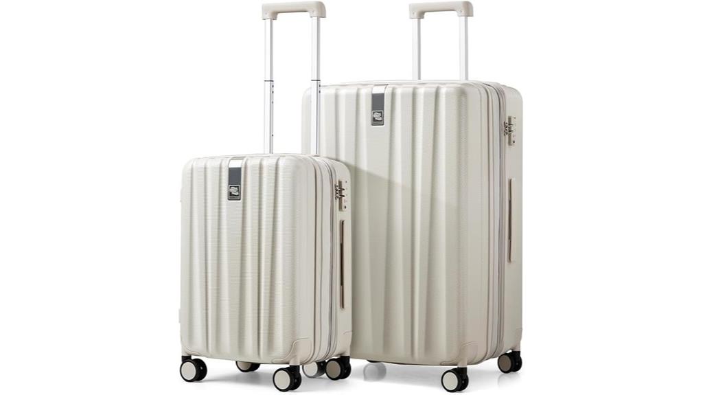 expandable two piece luggage